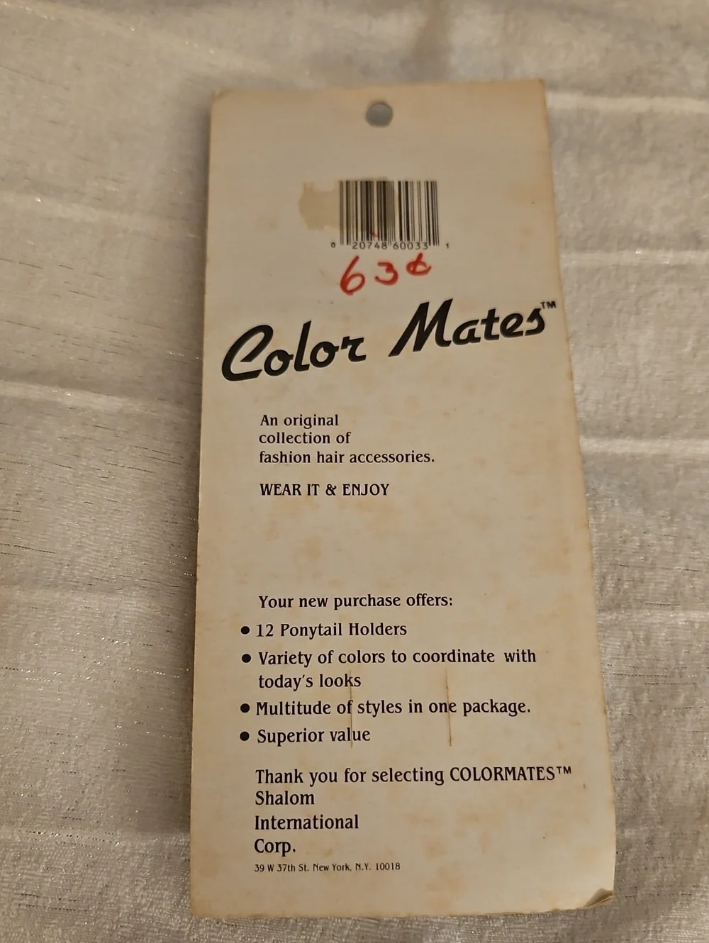 Vtg COLOR MATES 1980s Pastel Button Ponytail Holders - 12 Pack